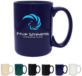15 Oz. Atlas Collection Ceramic Mug -  4.5" H x 3.31" Diameter